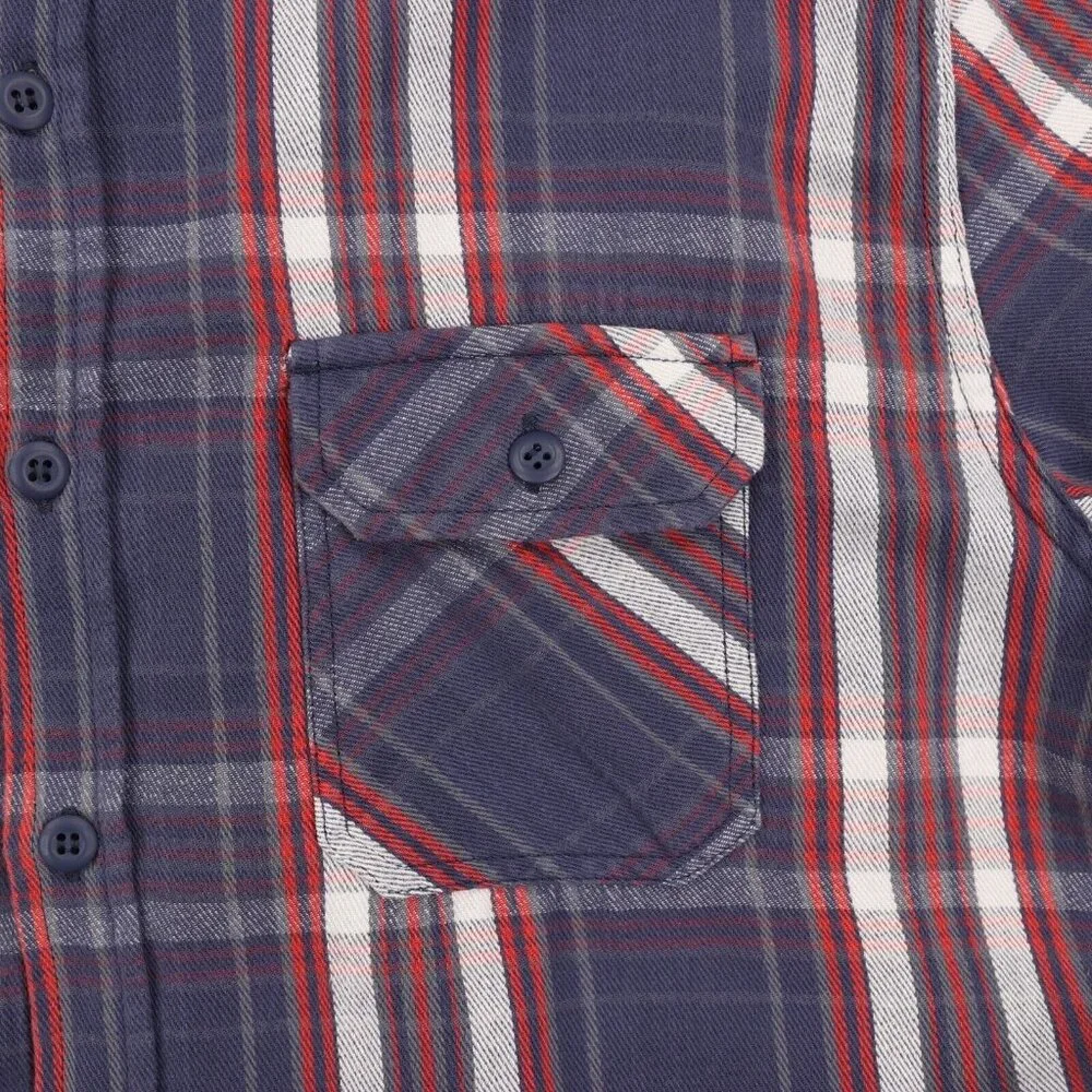 American Giant Button Front Shirt Mens XL Blue Red Plaid Long Sleeve Work USA - Picture 5 of 7